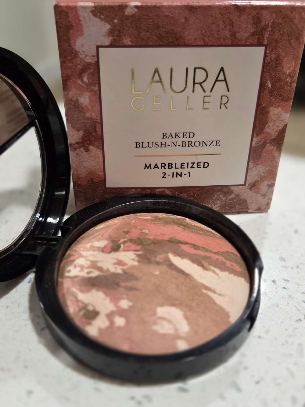 Laura Geller Marbleized Baked Blush-N-Bronze - TAWNY BRONZE~~Natural Finish